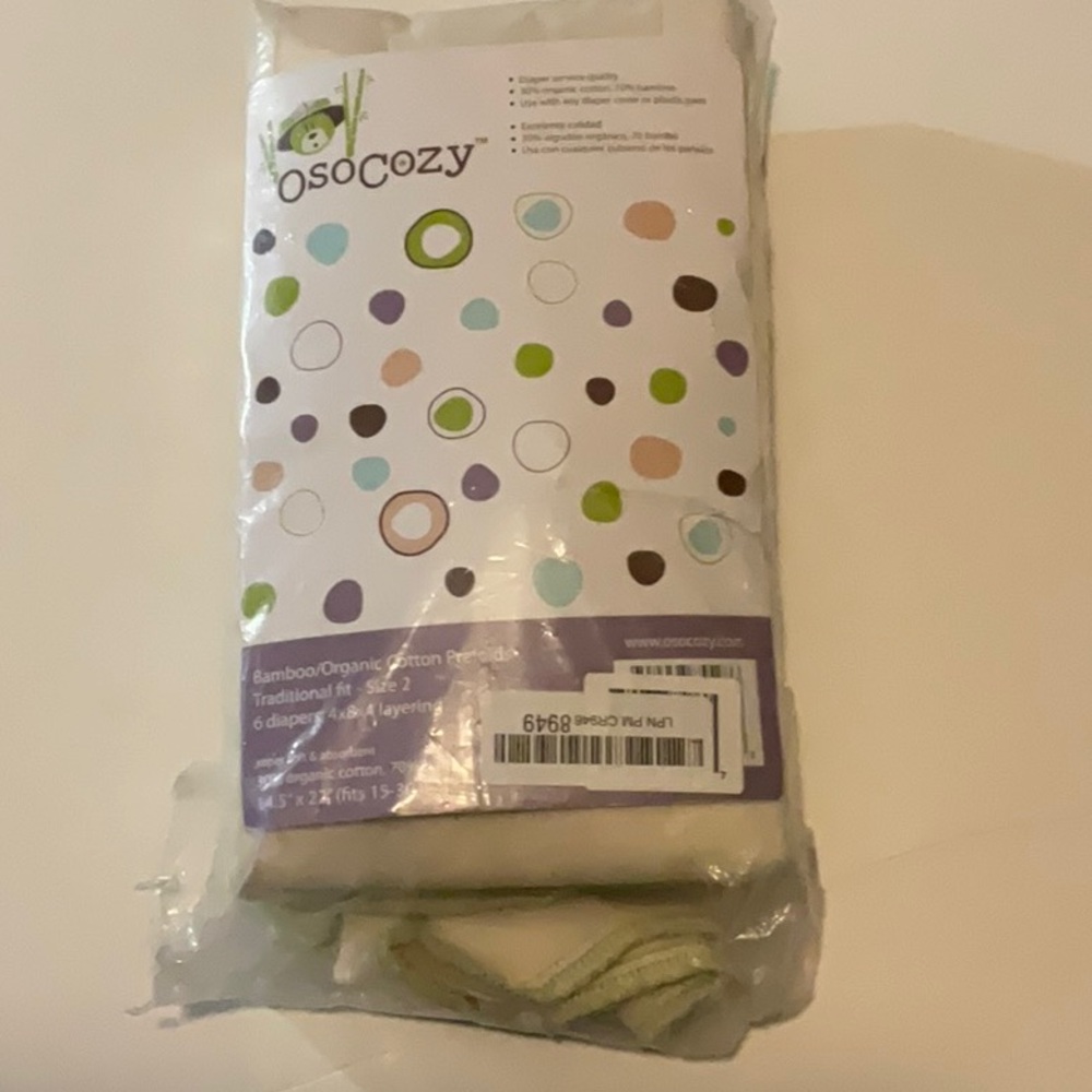 OsoCozy Cloth Diapers 100% Cotton Dimension 14.5 x 22 Baby Weight 15 to 30 lbs